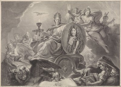 Portrait allégorique de Louis XIV, roi de France - Gérard Edelinck