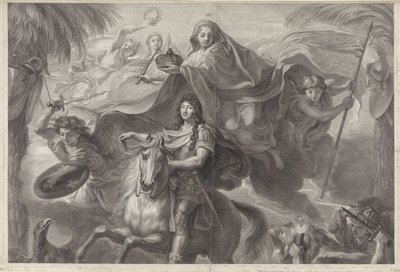 Portrait équestre allégorique de Louis XIV, roi de France - Gérard Edelinck