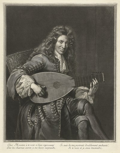Portrait du luthiste et compositeur Charles Mouton, vers 1695 - Gérard Edelinck