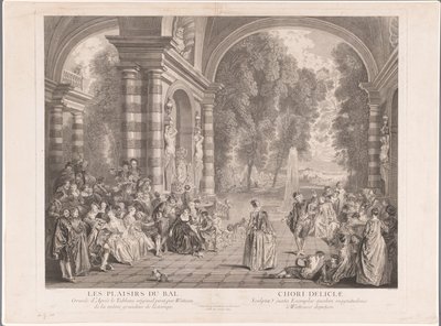 Compagnie élégante sur une terrasse avec vue sur un parc - Gérard Jean Baptiste Scotin (II)
