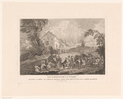 Paysage avec groupe de soldats en marche - Gérard Jean Baptiste Scotin (II)