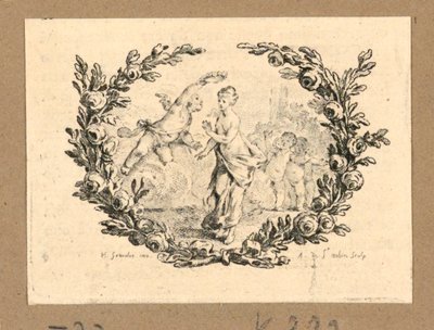 Un Putto Couronnant une Fille - Gravelot