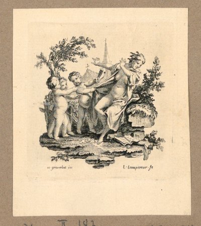 Une femme est démasquée - Gravelot