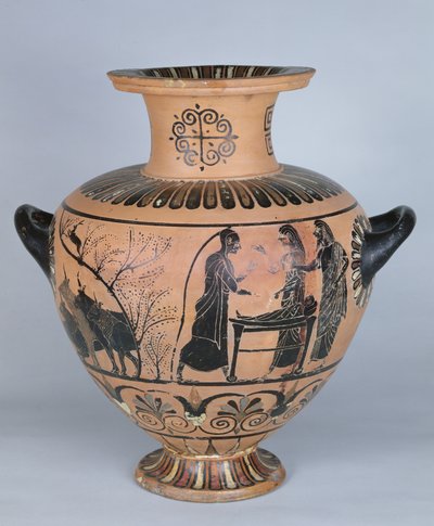 Hydrie ionienne archaïque représentant Hermès faisant semblant de dormir, de Cerveteri - Greek