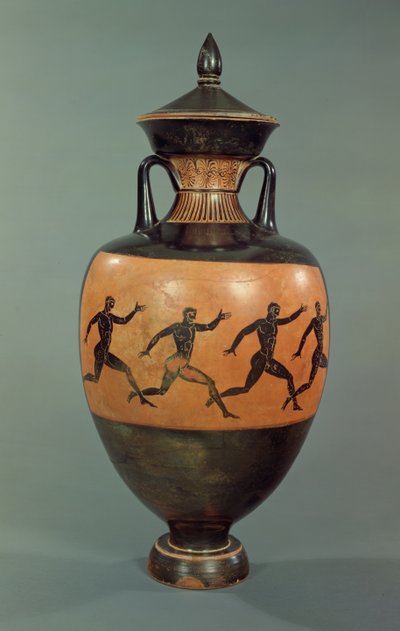 Amphore panathénaïque à figures noires décorée d