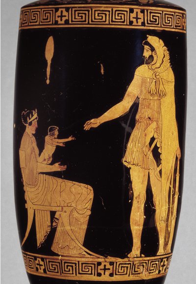 Lécythe attique à figures rouges représentant Héraclès (détail) - Greek