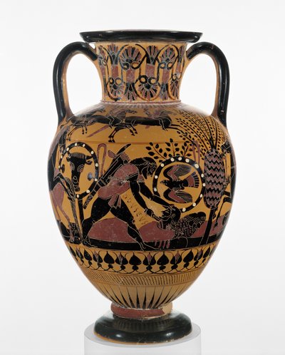 Amphore à figures noires chalcidienne avec Ulysse tuant un Thrace, vers 540 av. J.-C. - Greek