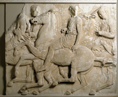Art grec : cavaliers au galop, frise du Parthénon - Greek