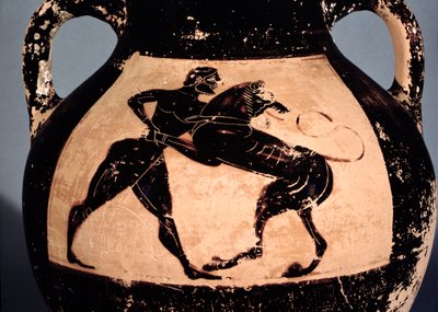Héraclès luttant avec le lion de Némée, détail d