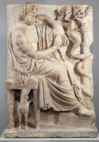 Relief avec un homme assis (Le Homère de Lansdowne), c.75 av. J.-C. - Greek