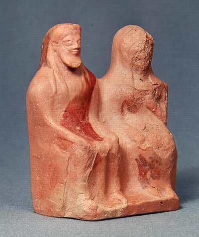 Deux figures trônant, fin VIe siècle av. J.-C. (céramique) - Greek