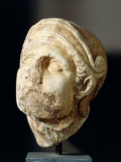 Tête de guerrier par Skopas (340-420 av. J.-C.) du front du temple d