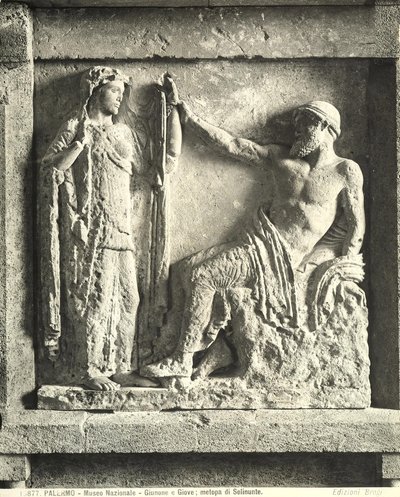 Zeus et Héra, métope du Temple E à Sélinonte, Sicile - Greek