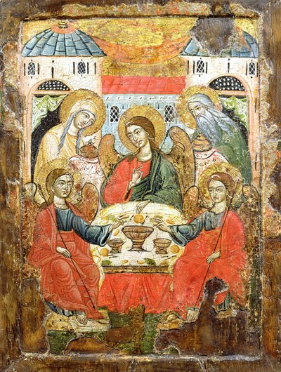 Abraham et les trois anges, icône, de Macédoine, vers 1700 - Greek School