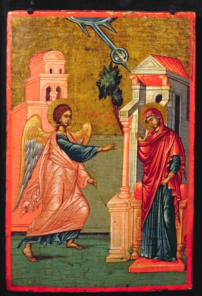 Annonciation, icône grecque, fin du XVIIe siècle - Greek School