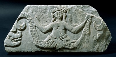 Relief représentant une sirène à deux queues, possiblement des Cyclades - Greek School