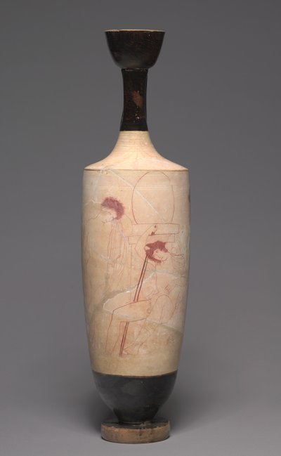 Lécythe à fond blanc (pichet funéraire), vers 420 av. J.-C. - Greek School