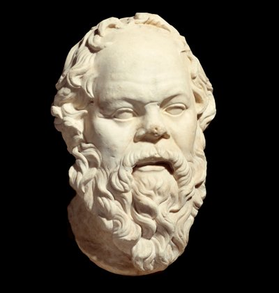 Buste en marbre du philosophe grec Socrate (470-399 av. J.-C.) d