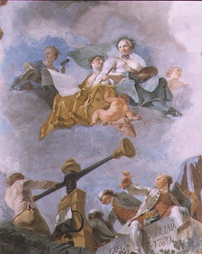 Figures allégoriques, détail du plafond de la Grande Galerie, 1759-62 - Gregorio Guglielmi