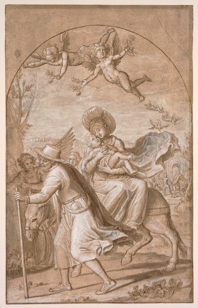La fuite en Égypte, vers 1590 - Gregorio Pagani