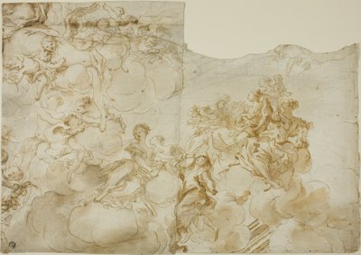 Figures féminines avec Putti dans les nuages - Gregorio de