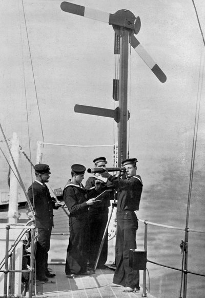 Signaux par sémaphore à bord du HMS Camperdown, 1895 - Gregory and Co