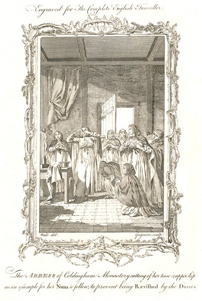 Abbesse de Coldingham Sainte Æbbe la jeune abbesse semi-mythologique 870AD - Grignion