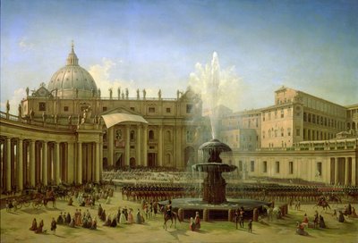 La Piazza San Pietro à Rome au moment d