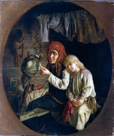Leçon de filage - Grigori Grigoryevich Myasoedov