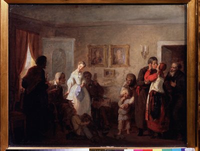 Les félicitations à un couple de jeunes mariés dans un manoir - Grigori Grigoryevich Myasoedov