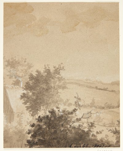 Paysage avec arbres et maison de paysan - Grubbe Møller