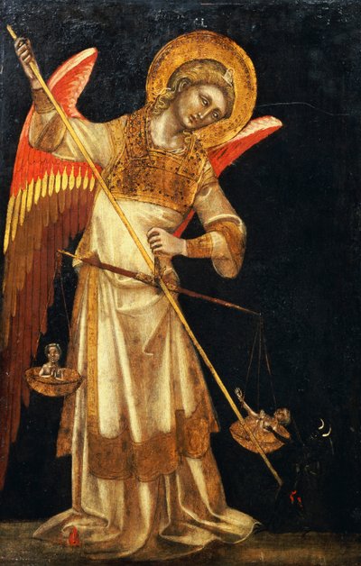 Un ange protégeant une âme du diable - Ridolfo di Arpo Guariento