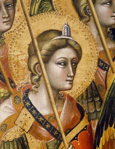 Hiérarchies angéliques, par Guariento di Arpo, tempera sur panneau. Détails. - Guariento di Arpo