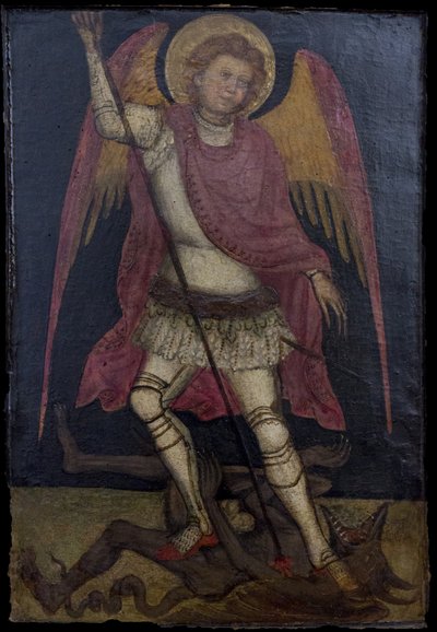 Saint Michel Archange lutte contre Satan. - Guariento di Arpo