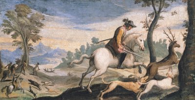 Chasse au cerf et au sanglier - Guercino