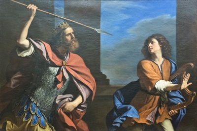 Saül tente de tuer David avec sa lance - Guercino (1591 1666)