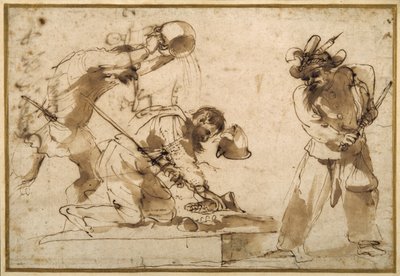 Sujet satirique avec des personnages de la Commedia dell