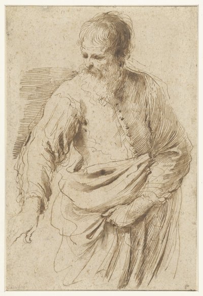 Vieil homme debout - Guercino (attributed to)