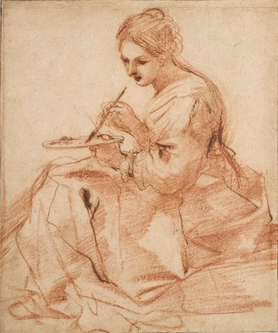 Une femme peignant Une allégorie de la peinture, vers 1618 - Guercino