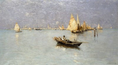 Voiliers dans la lagune vénitienne - Guglielmo Ciardi