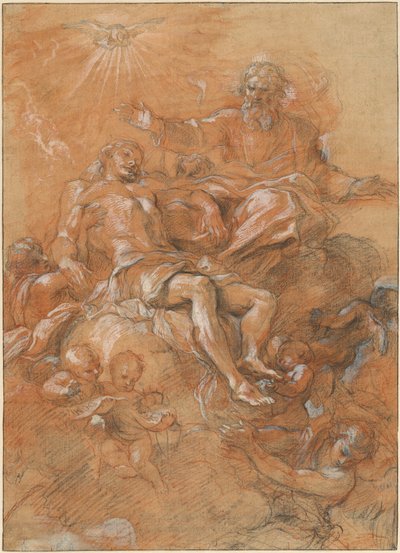 Dieu le Père et le Saint-Esprit recevant le corps du Christ - Guglielmo Cortese