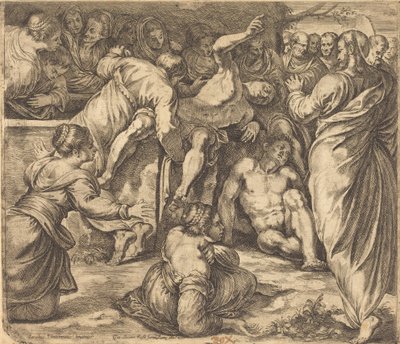 La Résurrection de Lazare - Guglielmo Cortese after Tintoretto