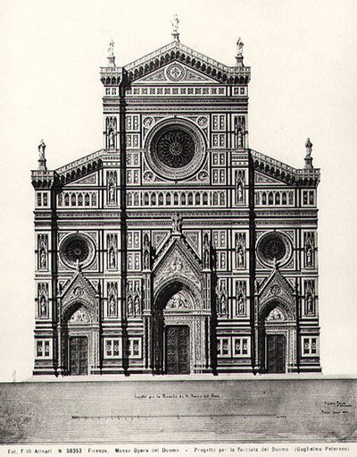 Design pour la façade de Santa Maria del Fiore ou Duomo à Florence - Guglielmo Petersen