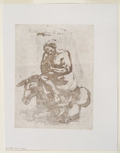Acidia vestita di nero - Paresse assise sur un âne, c.1793 - Guido (after) Reni