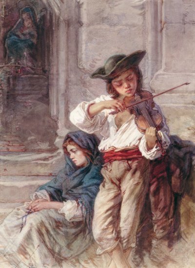 Le jeune violoniste, vers 1880 - Guido Bach