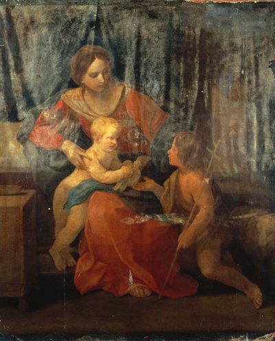 Madone et enfant avec Saint Jean-Baptiste dans un intérieur, vers 1640 - Guido Reni