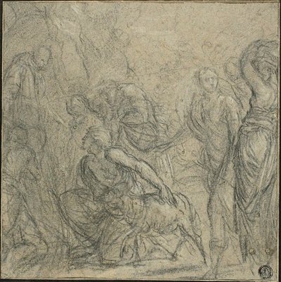 Étude pour Saint Benoît recevant des cadeaux des paysans - Guido Reni