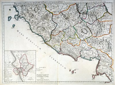 Carte historique de la région italienne où vivaient les Étrusques d