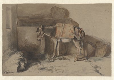 Petit âne dans une étable - Guillaume Anne van der Brugghen