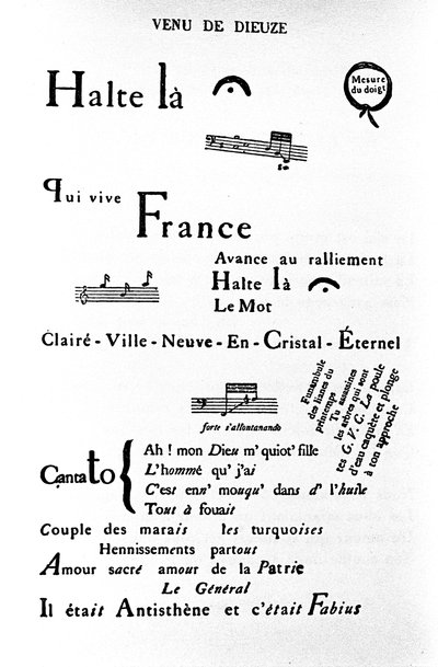 Calligramme par Guillaume Apollinaire: Venez de Dieuze - Guillaume Apollinaire
